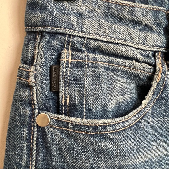 Helmut Lang High Rise Crop Slim Jeans in Light Jackhammer Wash Size 26 - Picture 4 of 10